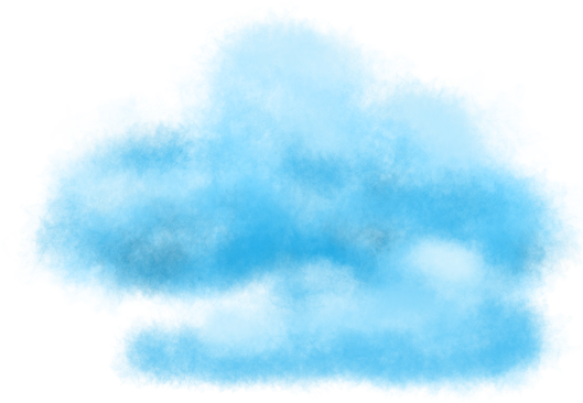 blue sky cloud watercolor style